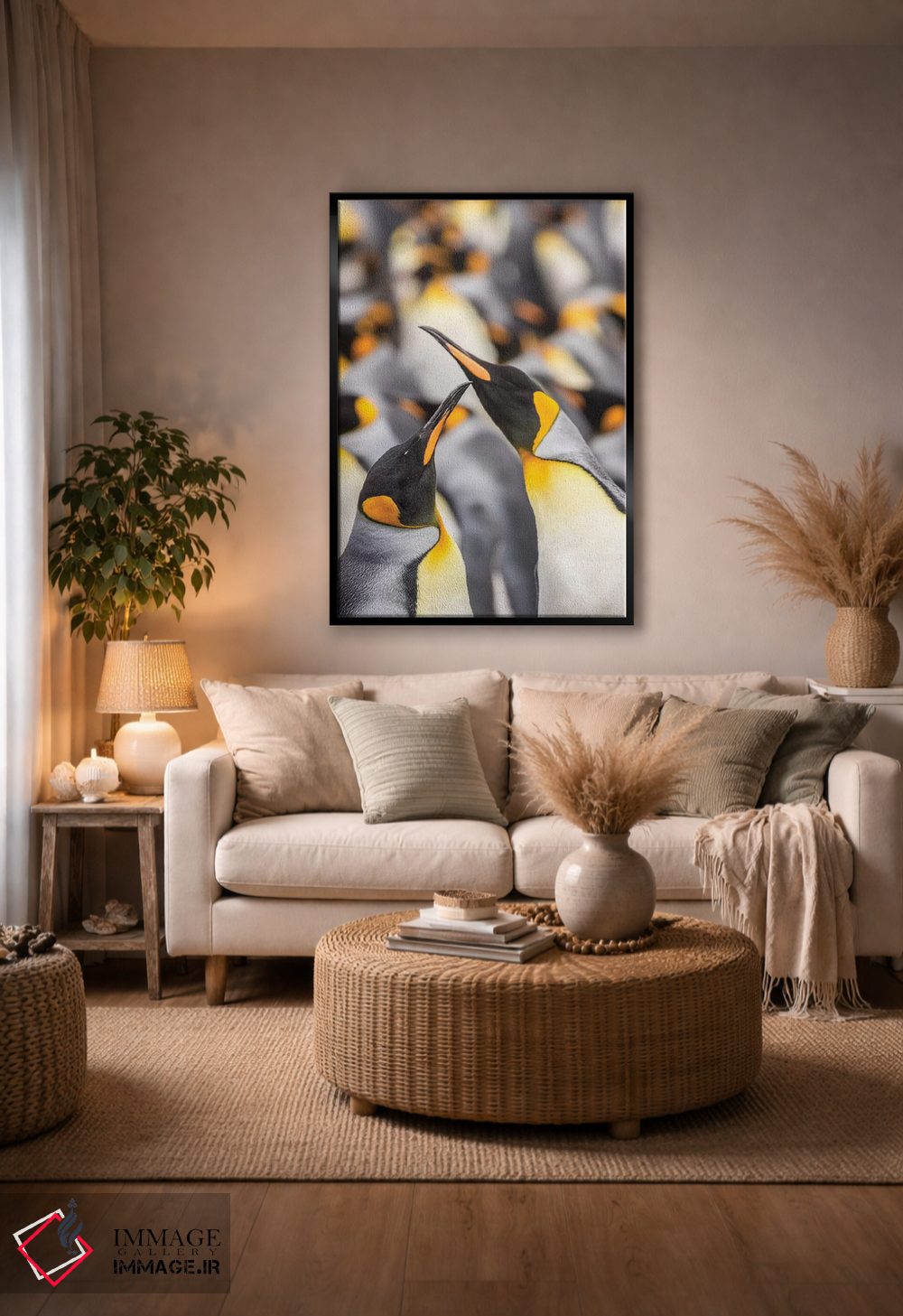 تابلو دکوراتیو East Falkland. King penguins in colony I,جزایر فالکلند، شرق… اثر جینز گالری - D5B