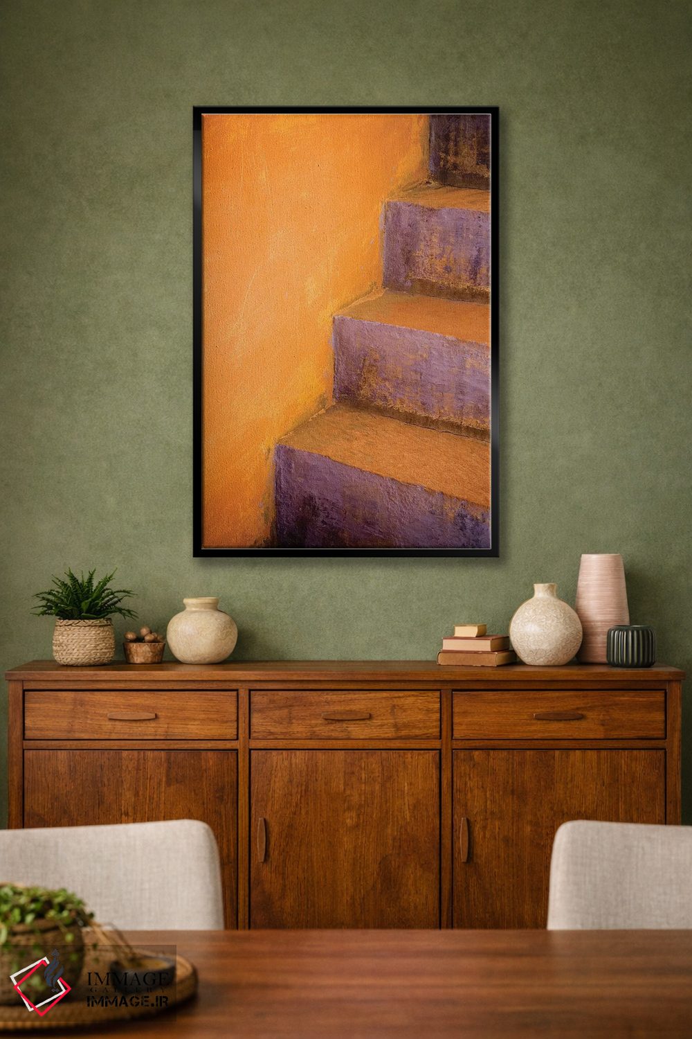 تابلو دکوراتیو Rajasthan. Colorful stairway close-up.,هند، راجستان. نمای نز… اثر جینز گالری - D2B