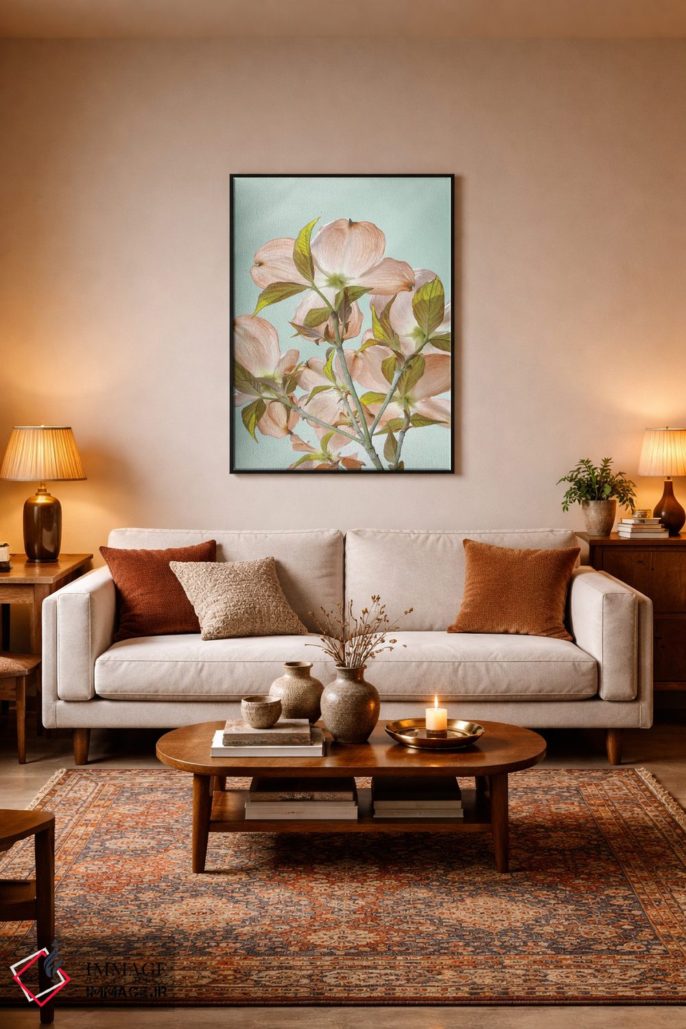 تابلو دکوراتیو Washington State, Seabeck. Colorized pink dogwood blossoms.… اثر جینز گالری - D4B