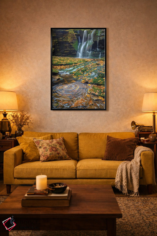 تابلو دکوراتیو West Virginia, Blackwater Falls State Park. Waterfall and wh… اثر جینز گالری - D5B