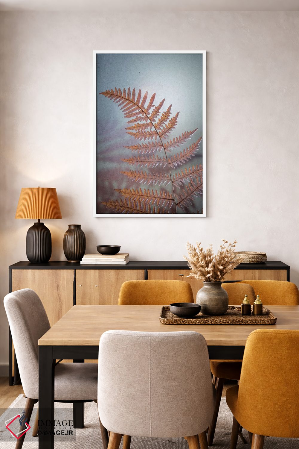 تابلو دکوراتیو آمریکا، ایالت واشنگتن، شهرستان کیتساپ. سرخس کوهی در زمستان اثر جینز گالری - D5W