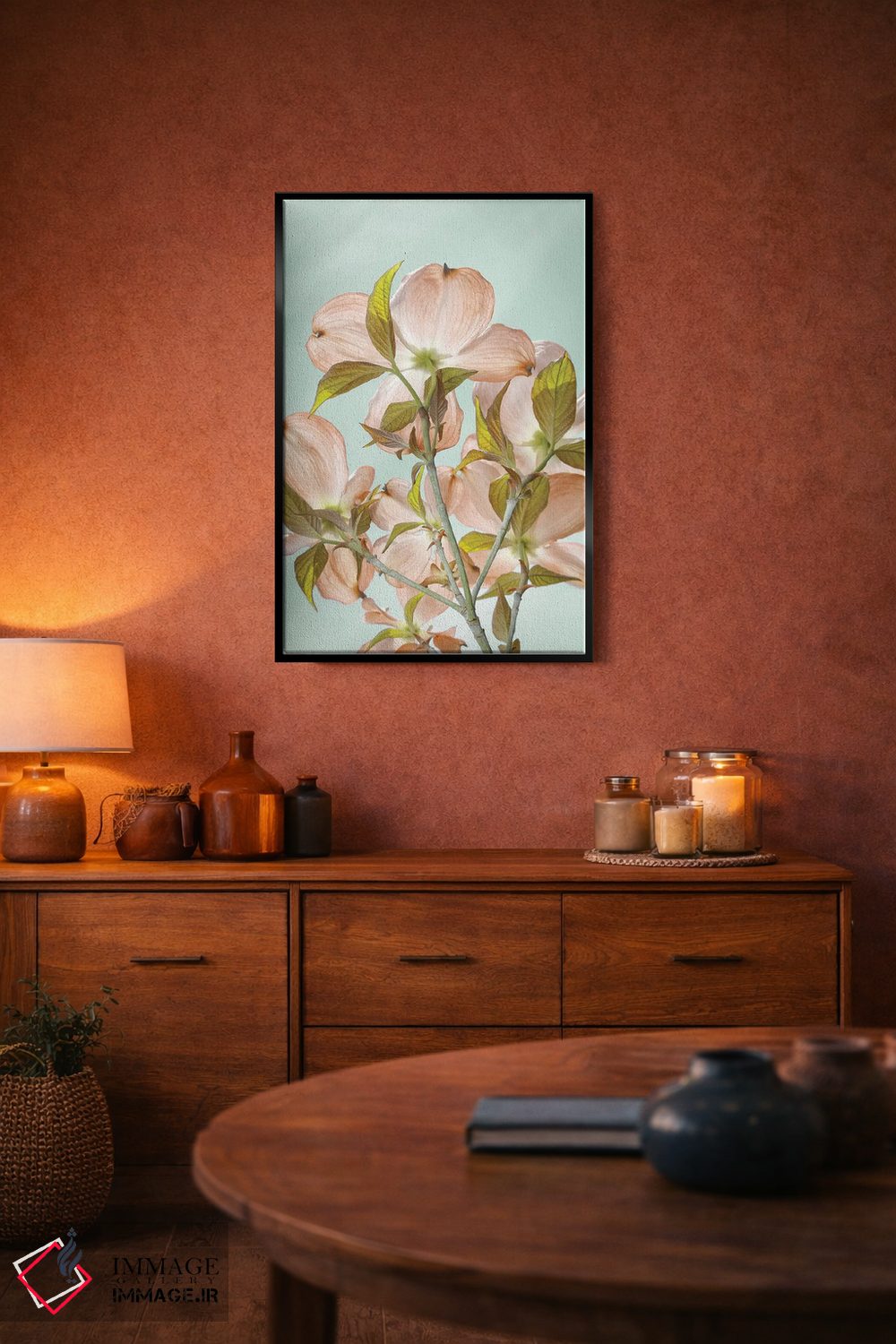 تابلو دکوراتیو Washington State, Seabeck. Colorized pink dogwood blossoms.… اثر جینز گالری - D5B