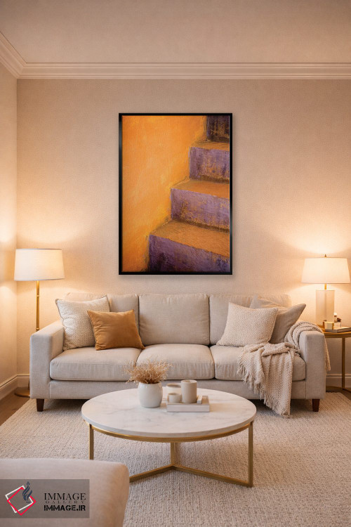 تابلو دکوراتیو Rajasthan. Colorful stairway close-up.,هند، راجستان. نمای نز… اثر جینز گالری - D3B