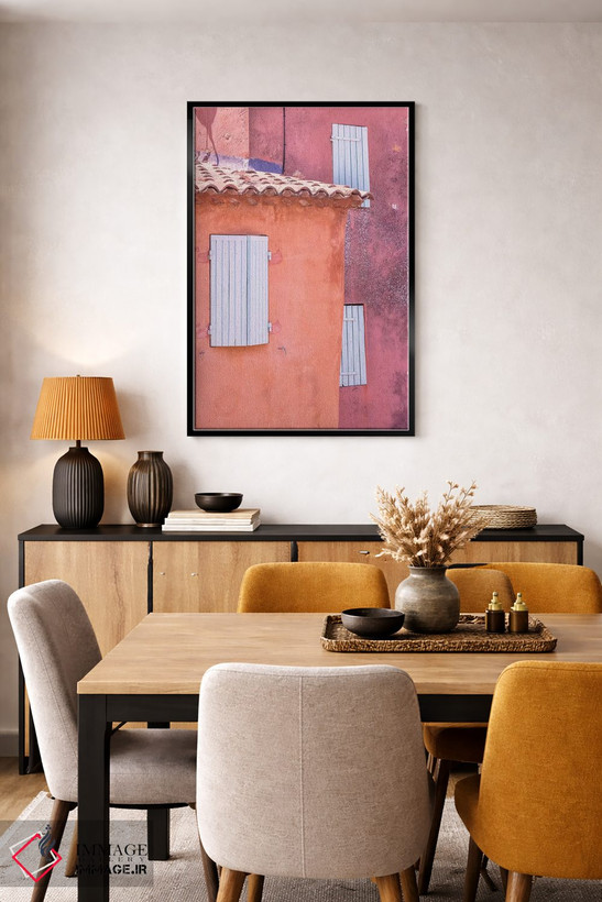 تابلو دکوراتیو Provence, Roussillon. Window shutters in buildings.,فرانسه… اثر جینز گالری - D5B