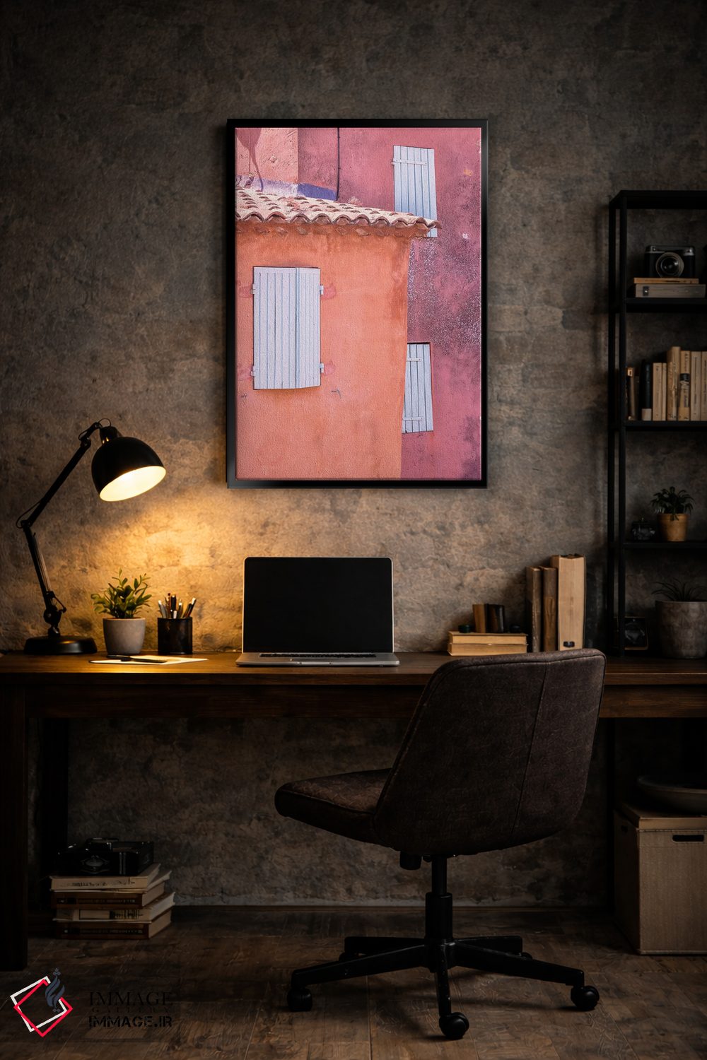 تابلو دکوراتیو Provence, Roussillon. Window shutters in buildings.,فرانسه… اثر جینز گالری - D6B
