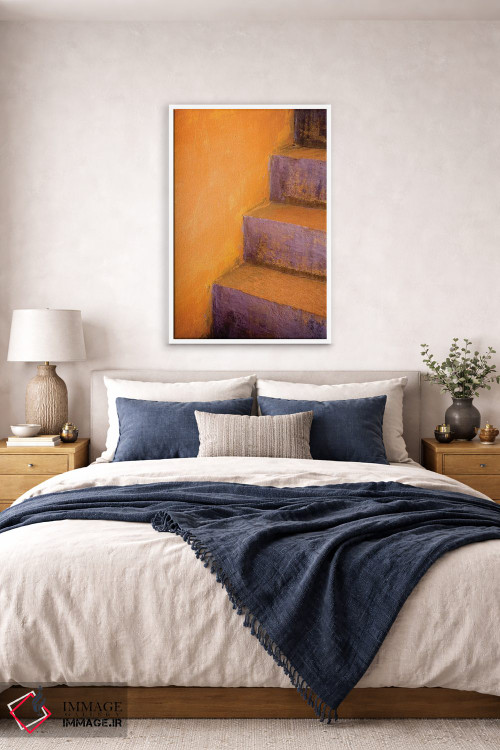 تابلو دکوراتیو Rajasthan. Colorful stairway close-up.,هند، راجستان. نمای نز… اثر جینز گالری - D5W