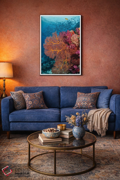 تابلو دکوراتیو فیجی. ماهی ها و صخره مرجانی اثر جینز گالری - D1W