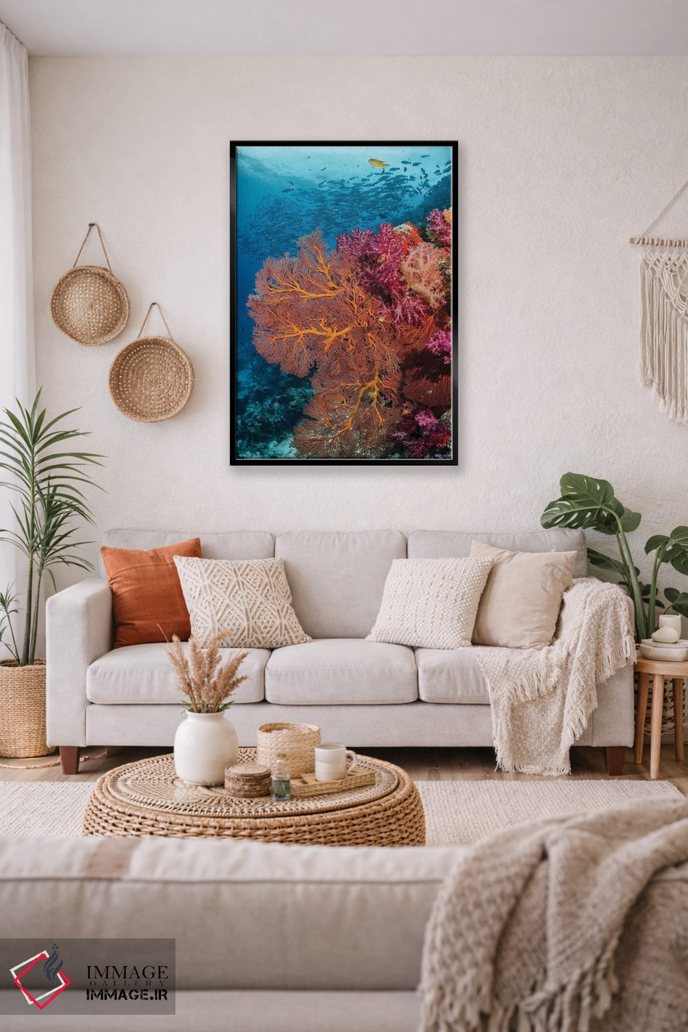 تابلو دکوراتیو فیجی. ماهی ها و صخره مرجانی اثر جینز گالری - D3B