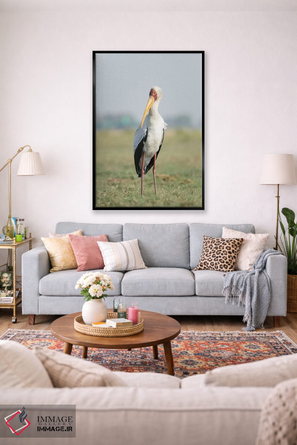 تابلو دکوراتیو Botswana, Chobe National Park. Yellow-billed stork close-up.… اثر جینز گالری - D2B