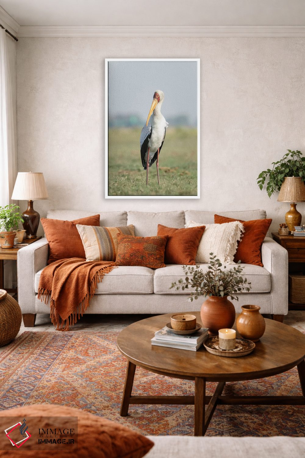 تابلو دکوراتیو Botswana, Chobe National Park. Yellow-billed stork close-up.… اثر جینز گالری - D3W