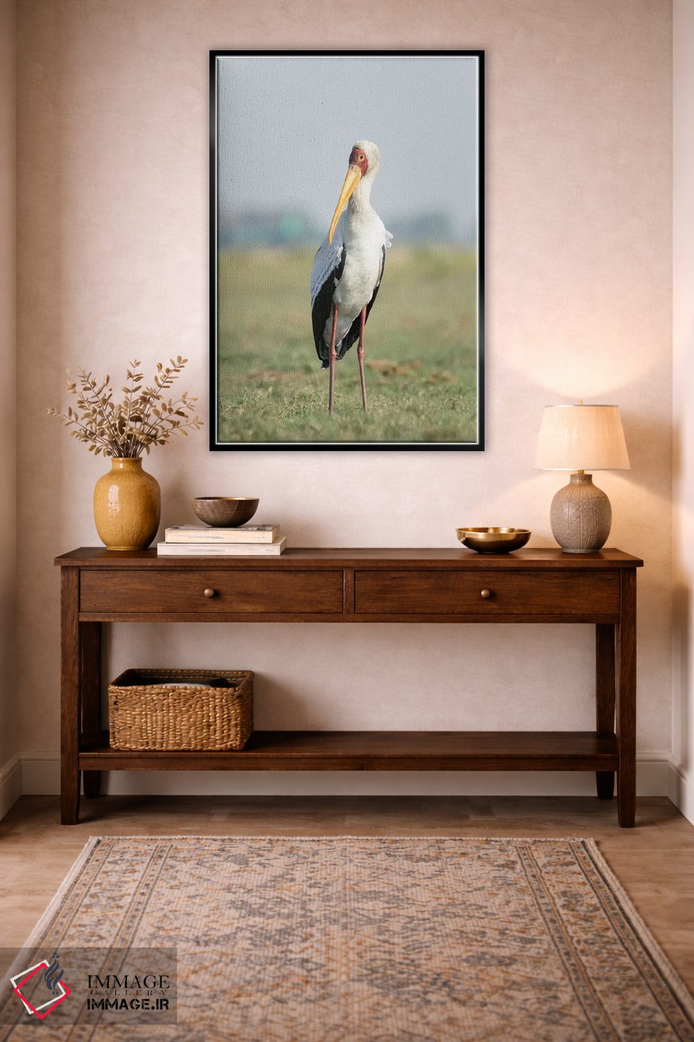 تابلو دکوراتیو Botswana, Chobe National Park. Yellow-billed stork close-up.… اثر جینز گالری - D4B