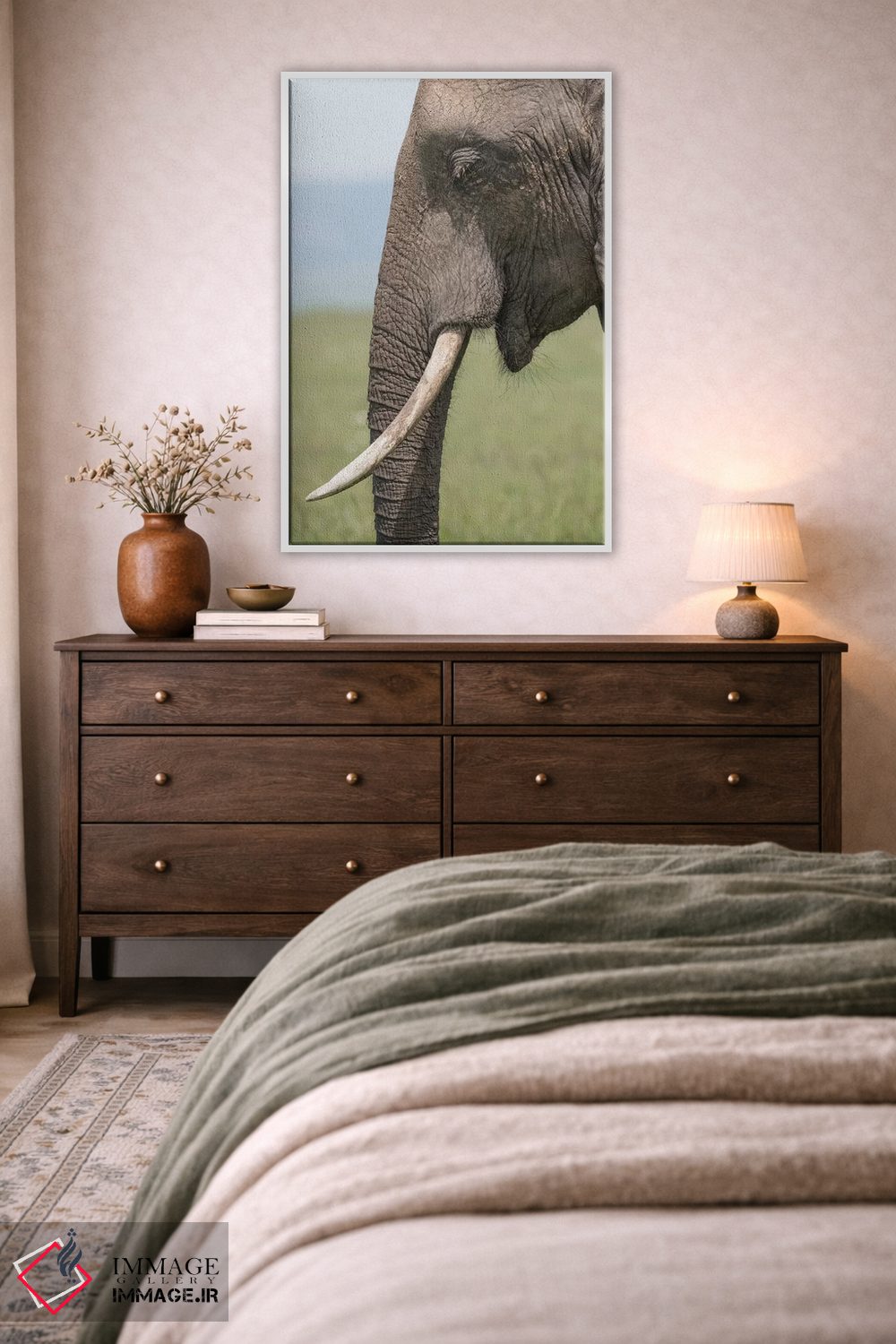 تابلو دکوراتیو Kenya, Maasai Mara National Reserve. Close-up of elephant he… اثر جینز گالری - D4W
