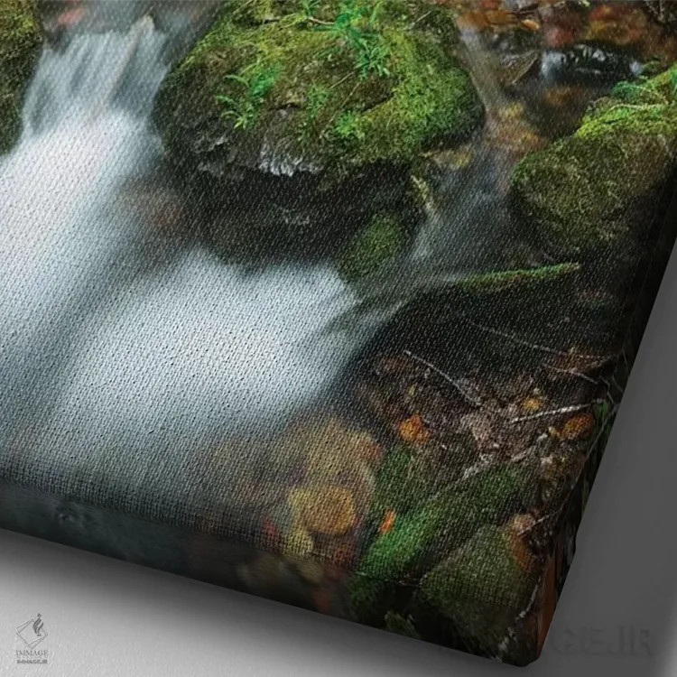 تابلو دکوراتیو New Brunswick, Fundy National Park. Dickson Creek waterfall… اثر جینز گالری - نمای نزدیک بافت بوم