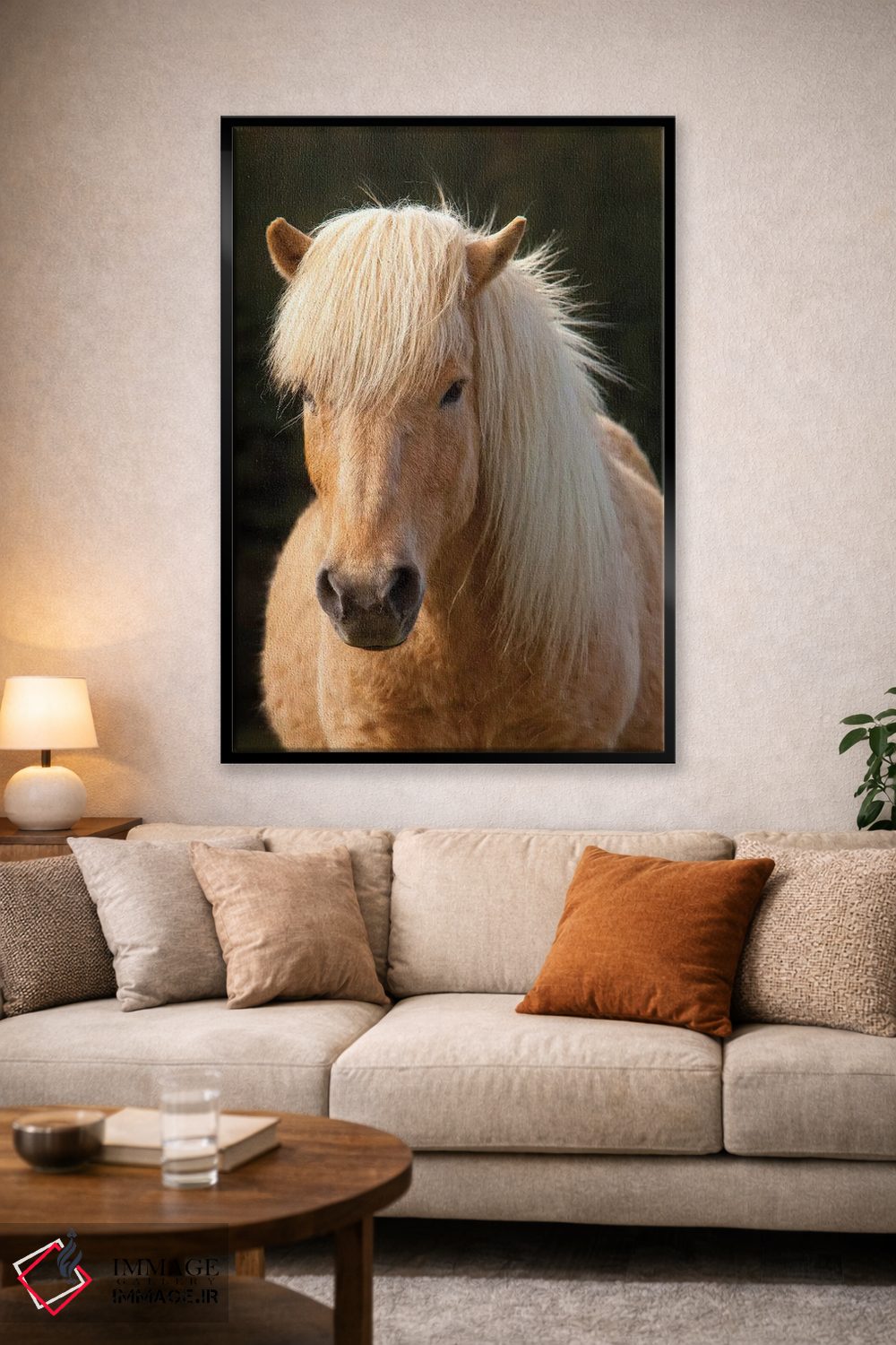 تابلو دکوراتیو ایسلند. اسب ایسلندی در نور غروب IV اثر جینز گالری - D2B