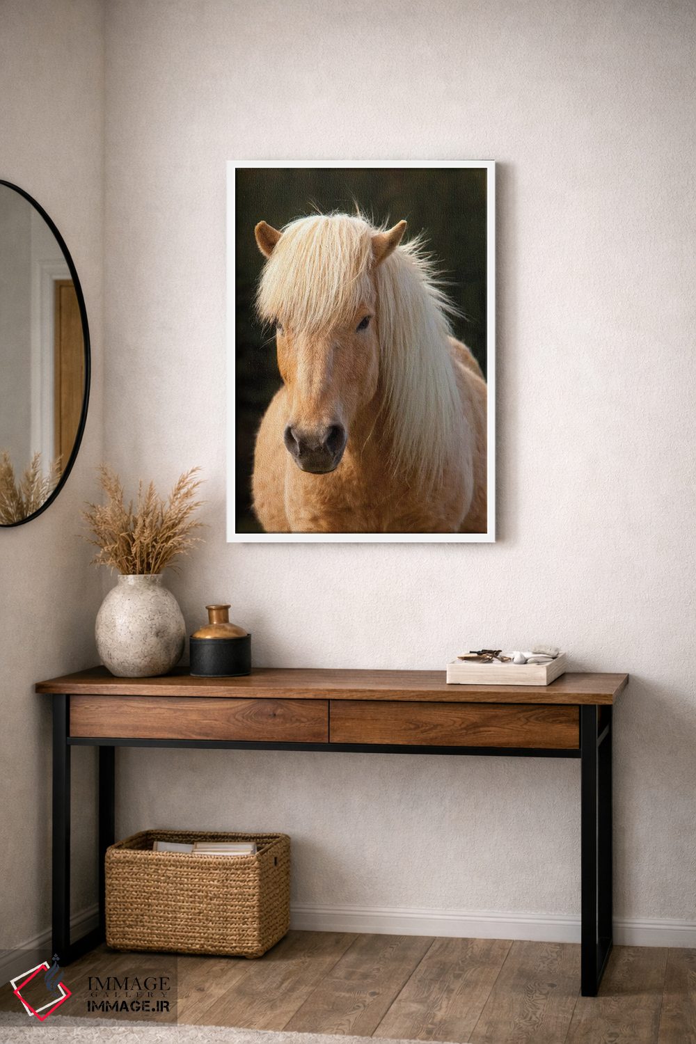 تابلو دکوراتیو ایسلند. اسب ایسلندی در نور غروب IV اثر جینز گالری - D3W