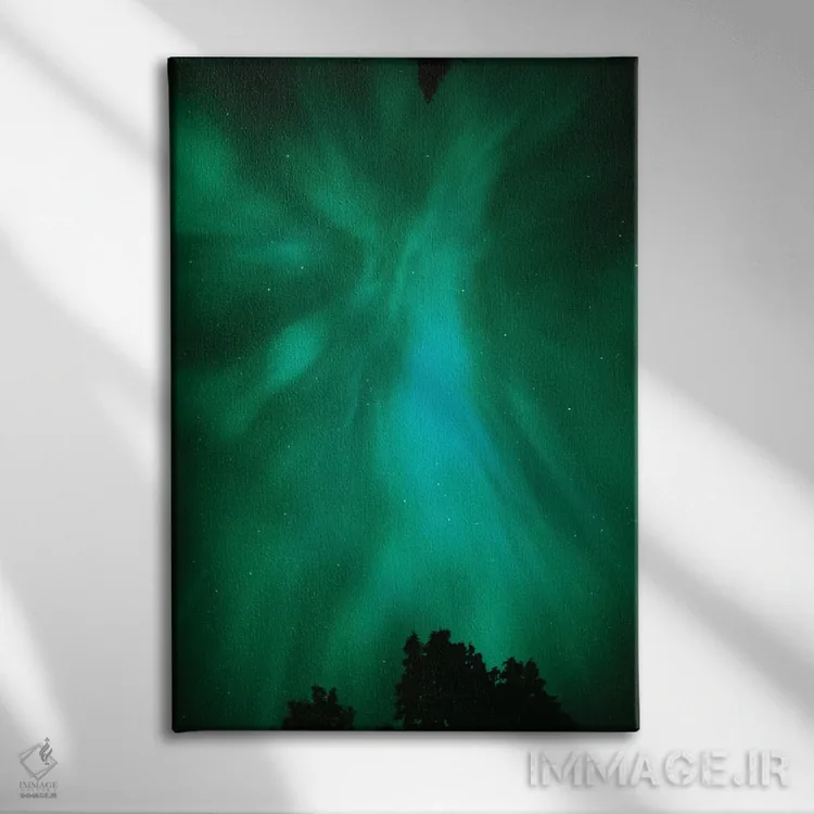 تابلو دکوراتیو Ontario, Sudbury. Northern Lights and trees.,کانادا، انتاریو… اثر جینز گالری - نمای روبهرو روی دیوار