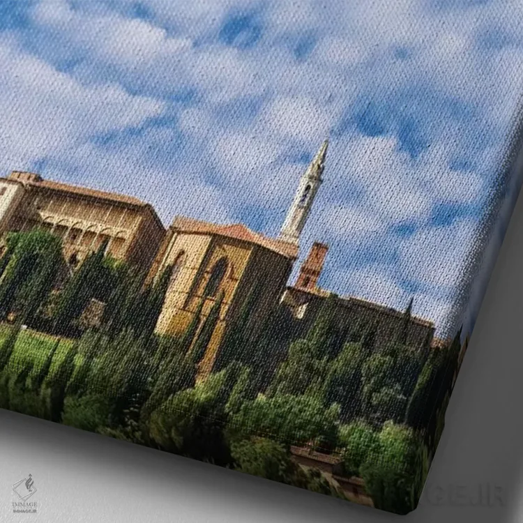 تابلو دکوراتیو Pienza. Landscape and hilltop town.,ایتالیا، پینتزا. منظره و… اثر جینز گالری - نمای نزدیک بافت بوم