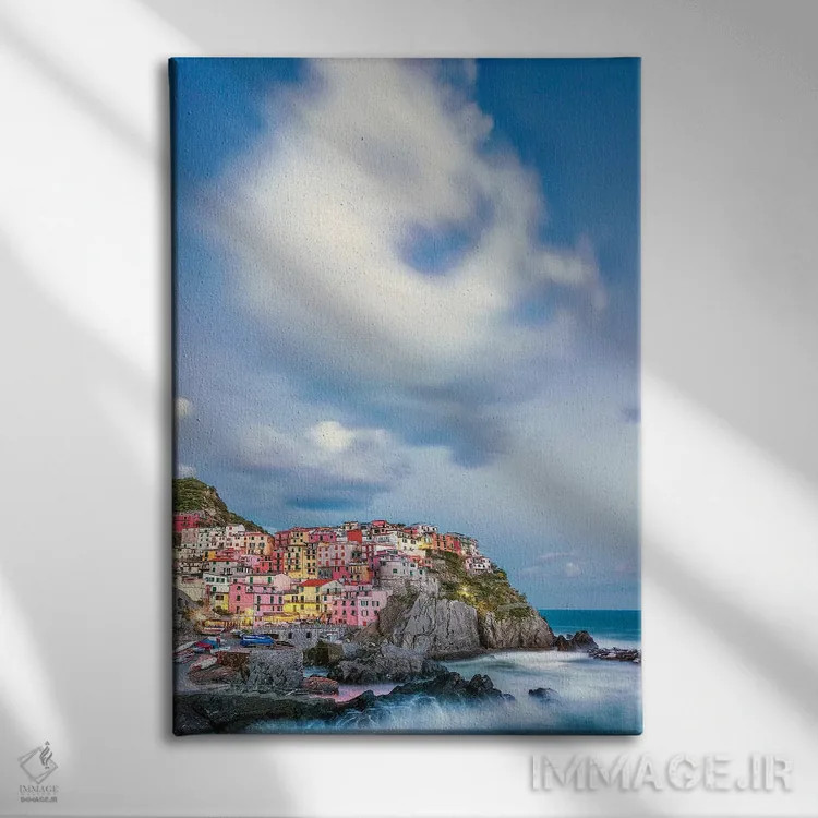 تابلو دکوراتیو Manarola. Cloud over coastal town.,ایتالیا، مانارولا. ابر با… اثر جینز گالری - نمای روبهرو روی دیوار