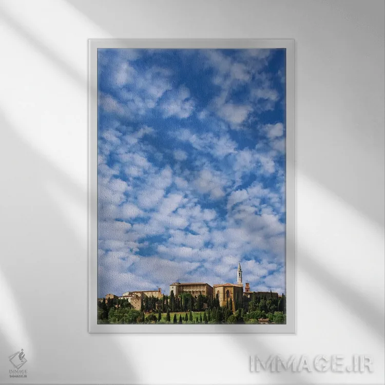 تابلو دکوراتیو Pienza. Landscape and hilltop town.,ایتالیا، پینتزا. منظره و… اثر جینز گالری - نمای قابدار سفید