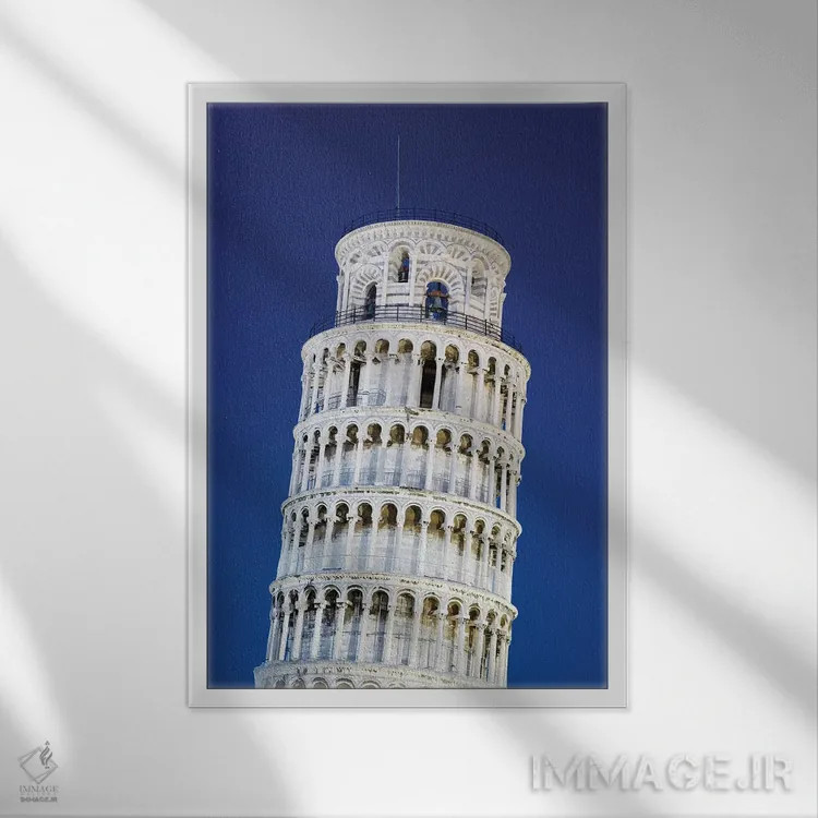 تابلو دکوراتیو Pisa. Close-up of Leaning Tower,ایتالیا، پیزا. نمای نزدیک از… اثر جینز گالری - نمای قابدار سفید