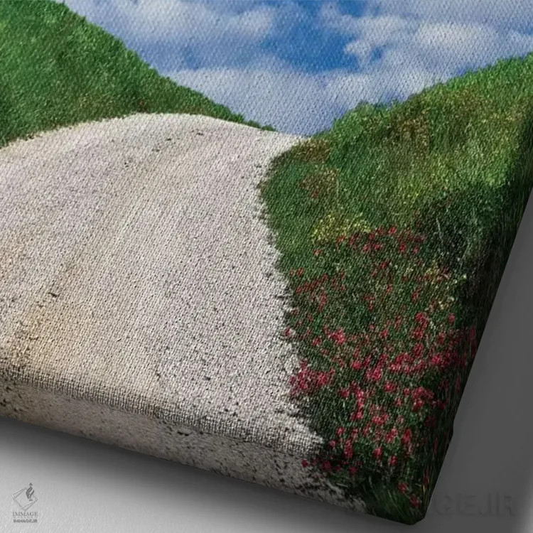 تابلو دکوراتیو Tuscany. Dirt road to villa.,ایتالیا، توسکانی. جاده خاکی به… اثر جینز گالری - نمای نزدیک بافت بوم