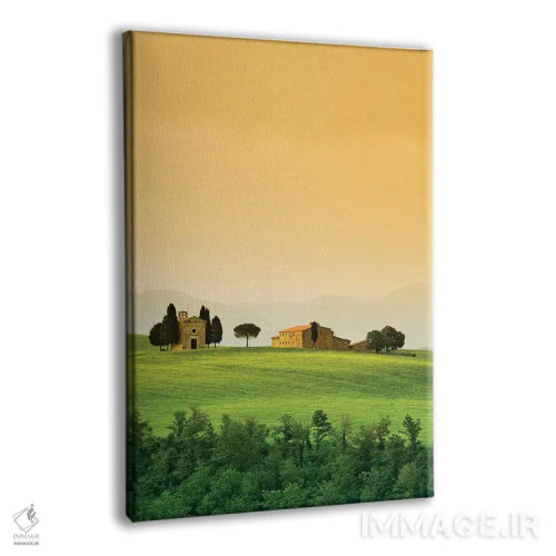 تابلو دکوراتیو Tuscany. Landscape with church and villa.,ایتالیا، توسکانی.… اثر جینز گالری - نمای پرسپکتیو محصول
