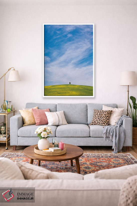 تابلو دکوراتیو San Quirico d'Orcia. Cypress tree on hill.,ایتالیا، سان کویر… اثر جینز گالری - D1W