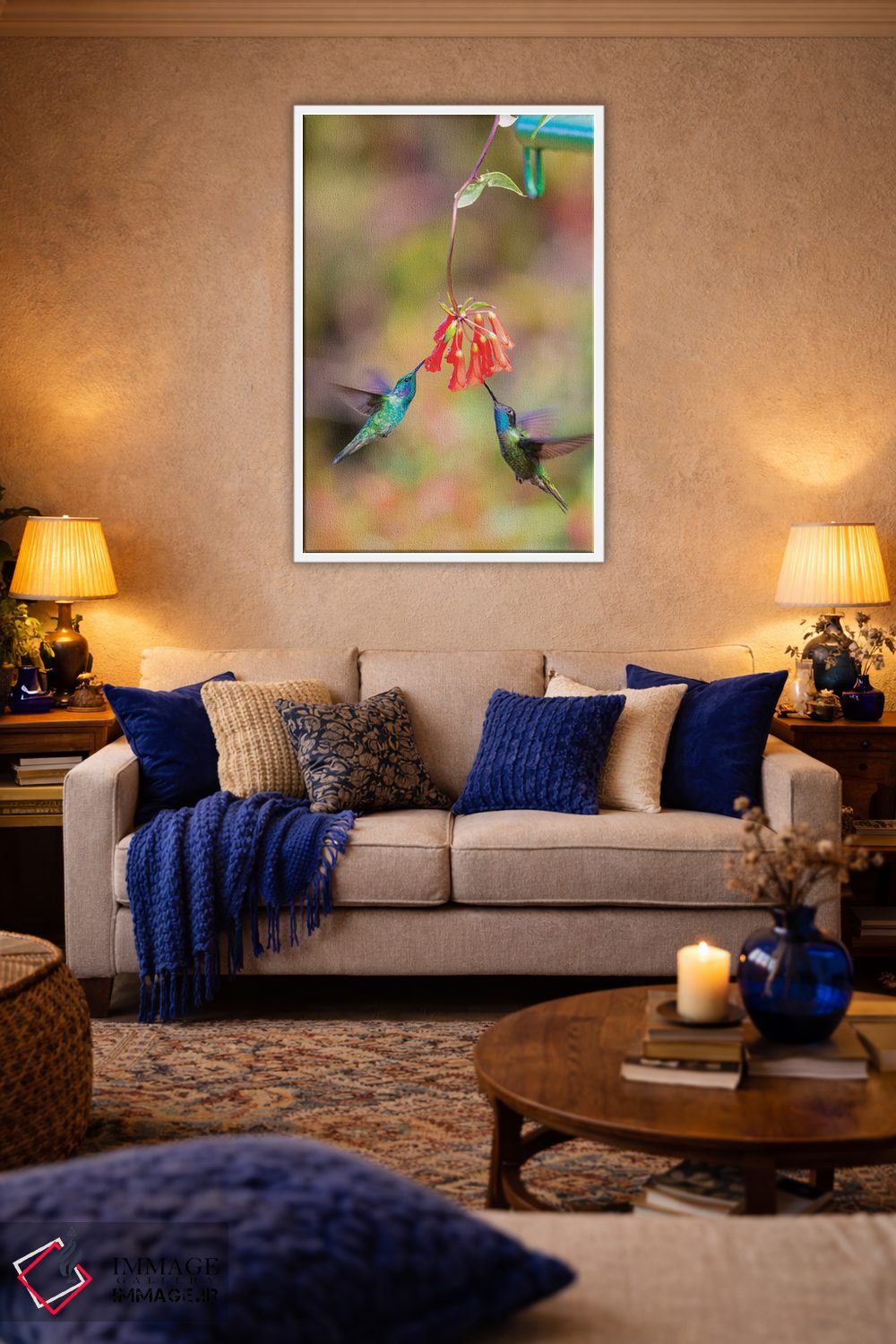 تابلو دکوراتیو Costa Rica. Male hummingbirds feeding.,آمریکای مرکزی، کاستار… اثر جینز گالری - D4W