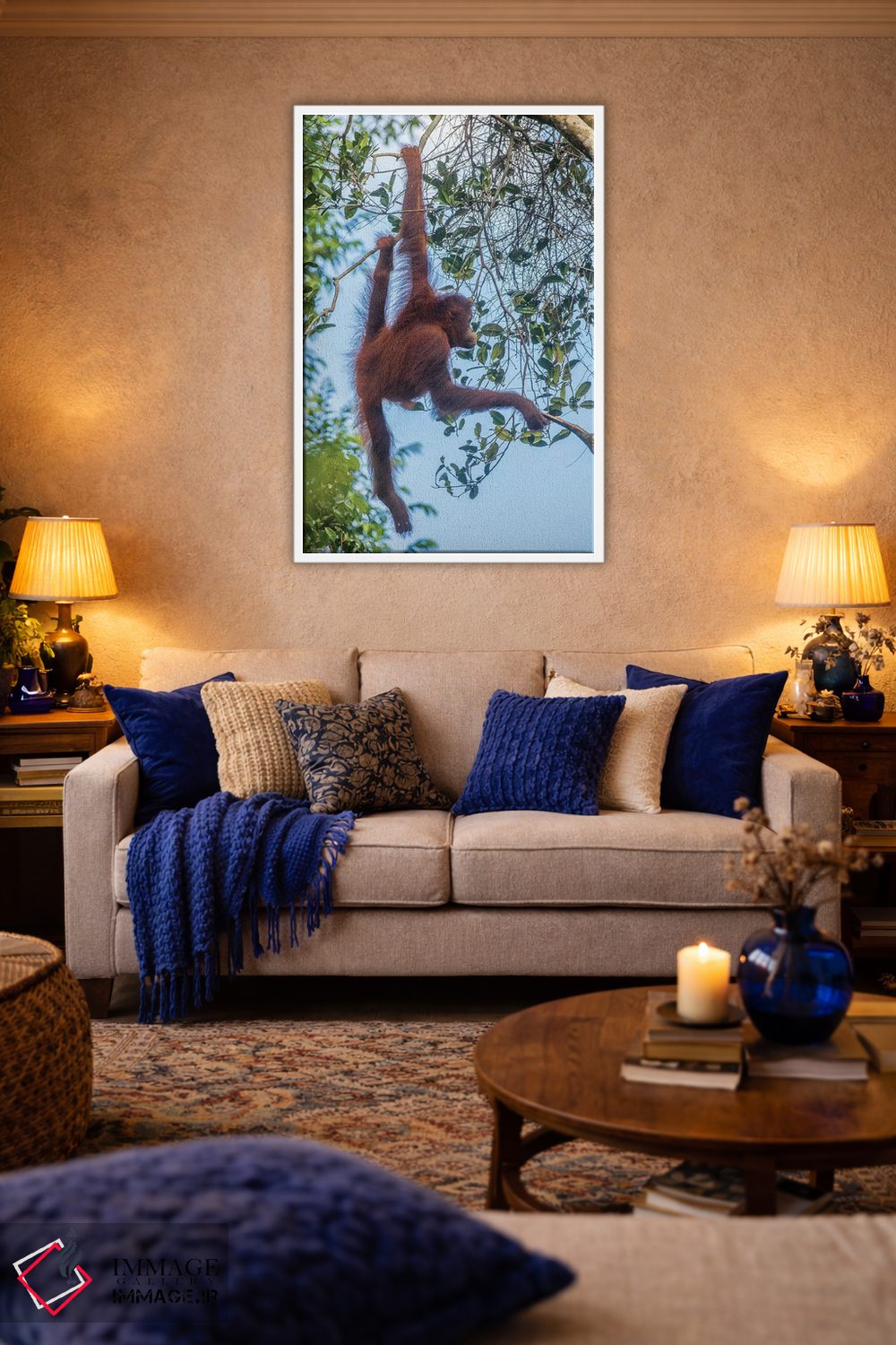 تابلو دکوراتیو Borneo, Kalimantan. Female orangutan at Tanjung Puting Natio… اثر جینز گالری - D3W