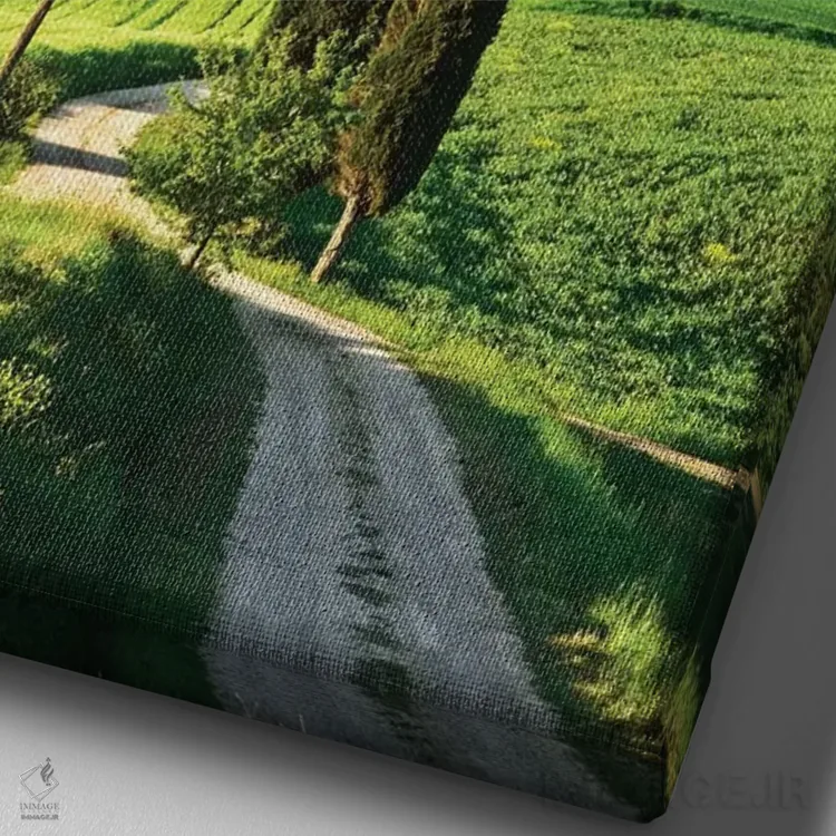 تابلو دکوراتیو Tuscany. Landscape with villa,ایتالیا، توسکانی. چشم انداز با… اثر جینز گالری - نمای نزدیک بافت بوم