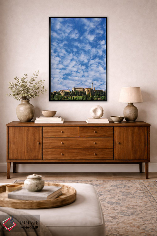 تابلو دکوراتیو Pienza. Landscape and hilltop town.,ایتالیا، پینتزا. منظره و… اثر جینز گالری - D5B