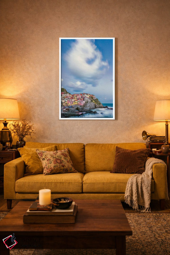تابلو دکوراتیو Manarola. Cloud over coastal town.,ایتالیا، مانارولا. ابر با… اثر جینز گالری - D3W