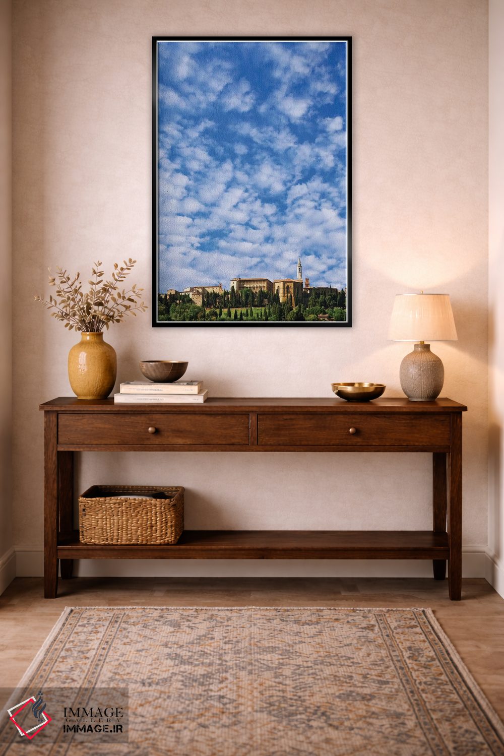 تابلو دکوراتیو Pienza. Landscape and hilltop town.,ایتالیا، پینتزا. منظره و… اثر جینز گالری - D6B