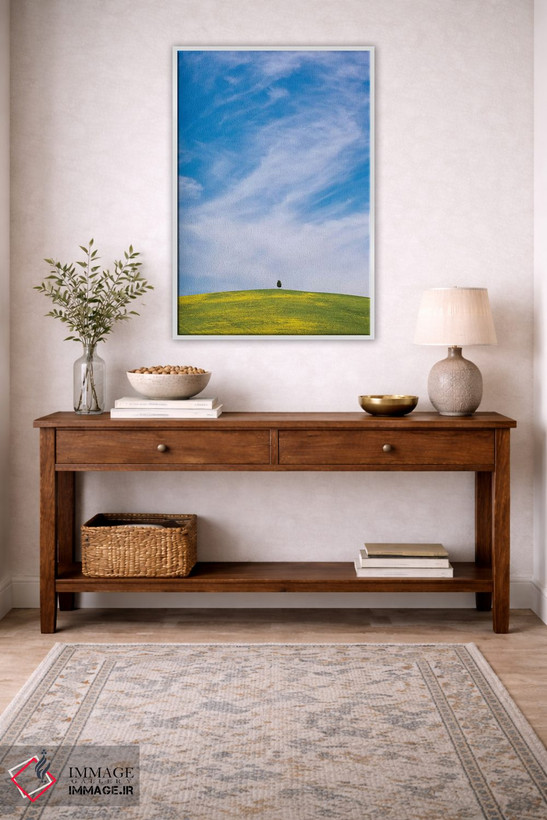 تابلو دکوراتیو San Quirico d'Orcia. Cypress tree on hill.,ایتالیا، سان کویر… اثر جینز گالری - D3W