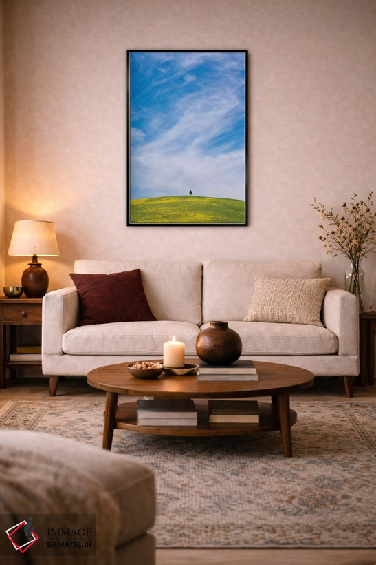 تابلو دکوراتیو San Quirico d'Orcia. Cypress tree on hill.,ایتالیا، سان کویر… اثر جینز گالری - D5B