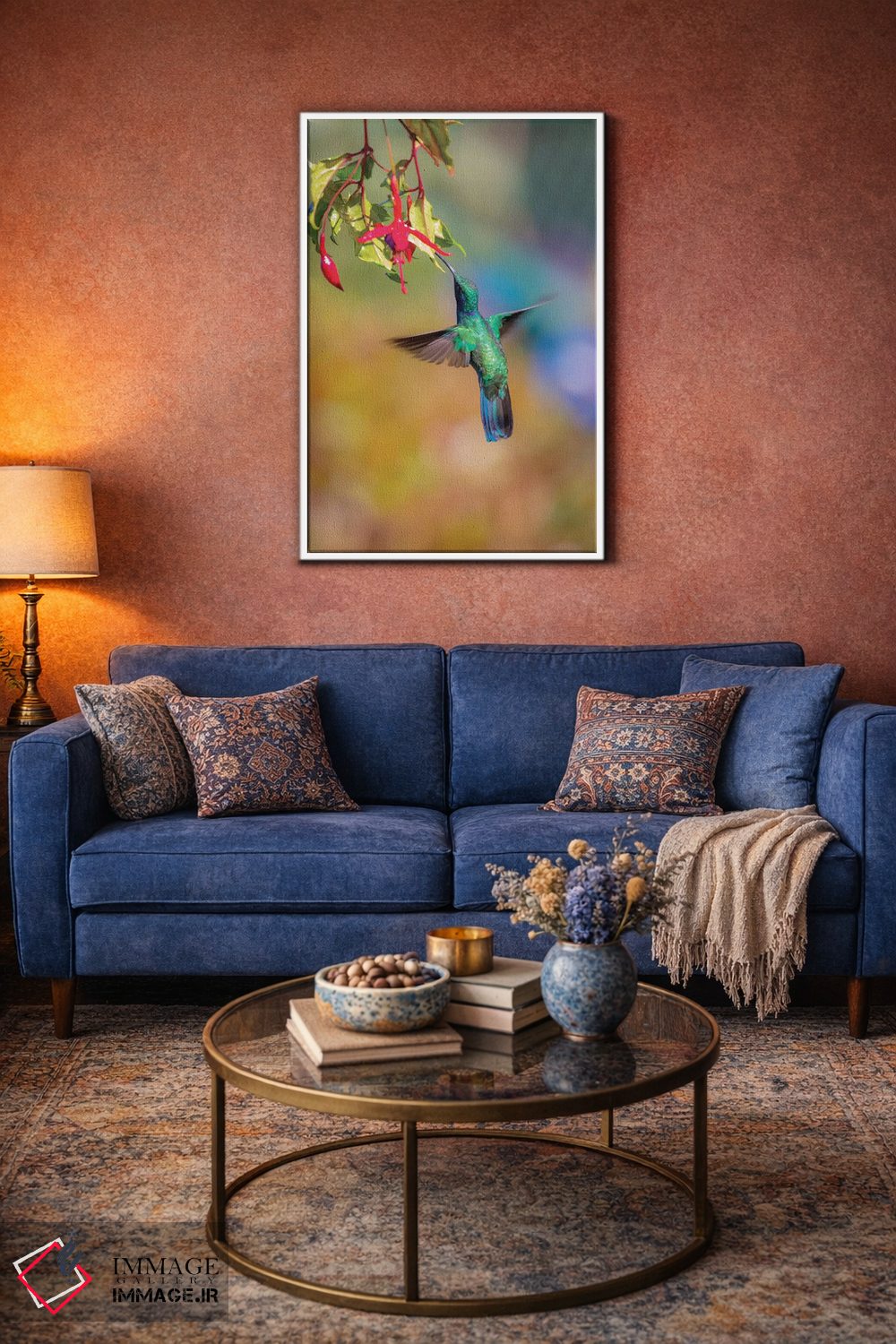 تابلو دکوراتیو Costa Rica. Male lesser violetear hummingbird feeding.,آمریک… اثر جینز گالری - D2W