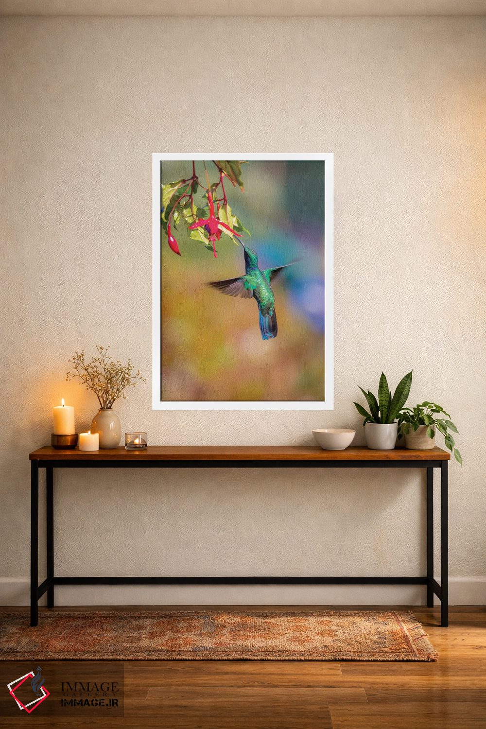 تابلو دکوراتیو Costa Rica. Male lesser violetear hummingbird feeding.,آمریک… اثر جینز گالری - D3W