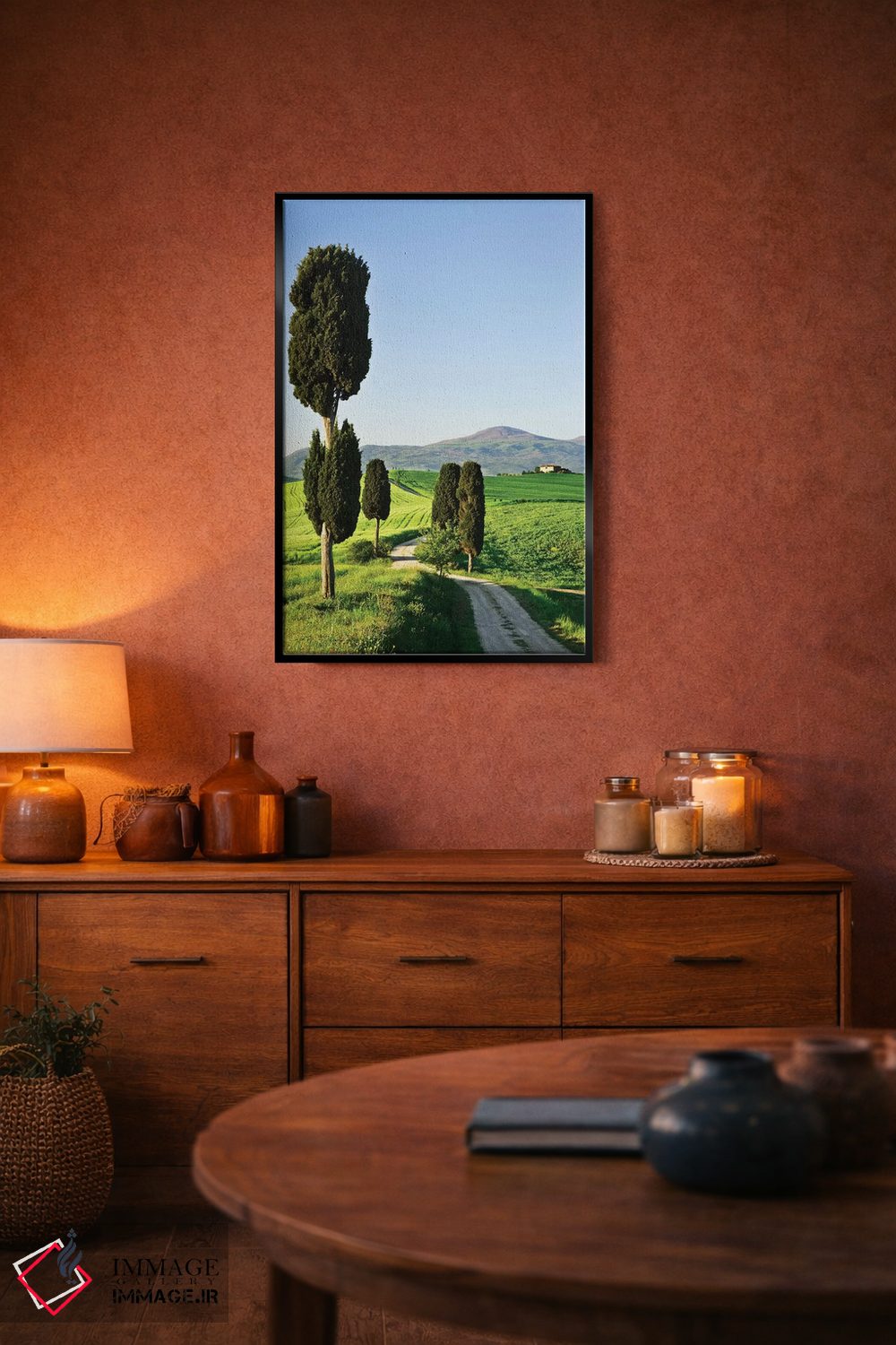 تابلو دکوراتیو Tuscany. Landscape with villa,ایتالیا، توسکانی. چشم انداز با… اثر جینز گالری - D5B