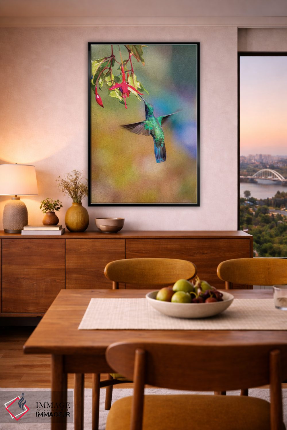 تابلو دکوراتیو Costa Rica. Male lesser violetear hummingbird feeding.,آمریک… اثر جینز گالری - D6B