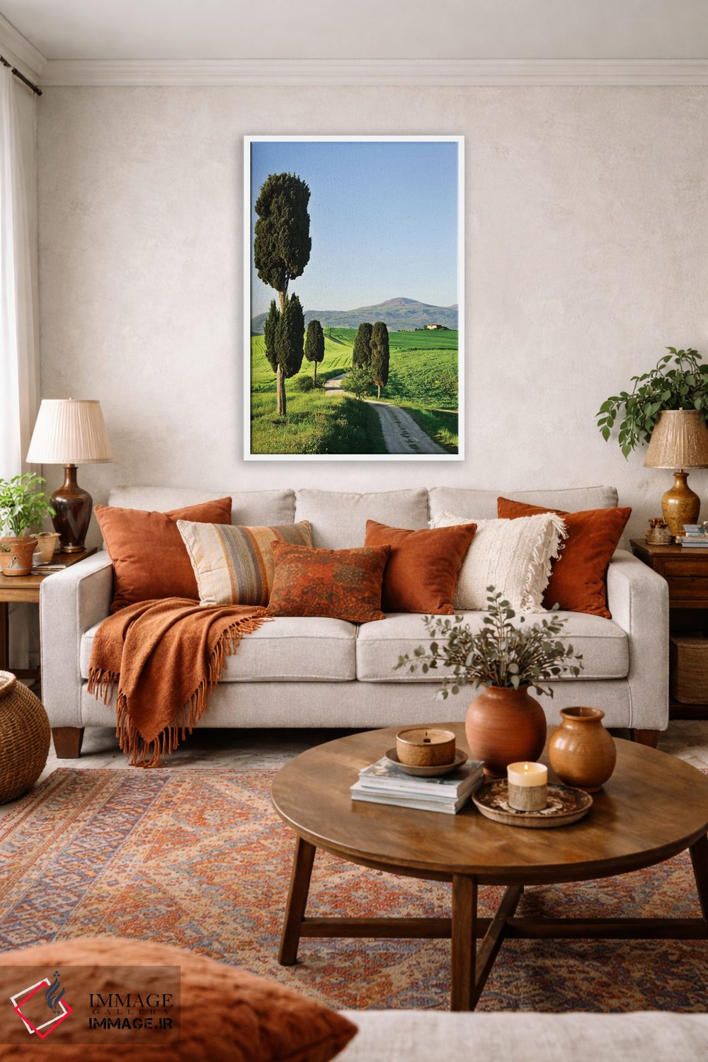 تابلو دکوراتیو Tuscany. Landscape with villa,ایتالیا، توسکانی. چشم انداز با… اثر جینز گالری - D2W