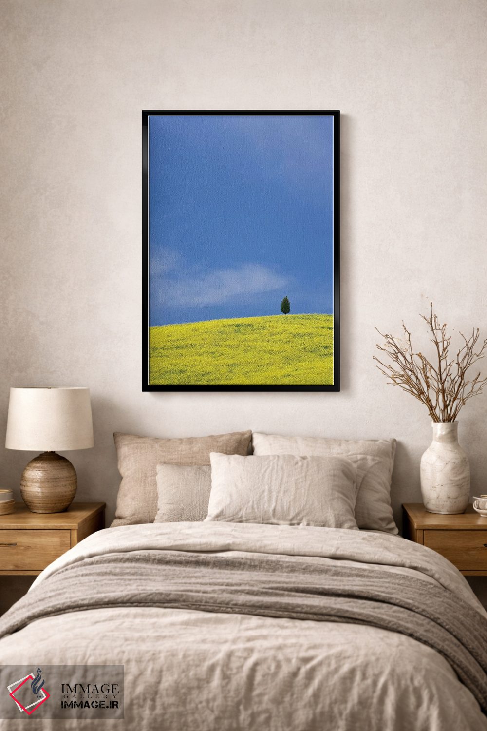 تابلو دکوراتیو Tuscany. Lone cypress tree on flower-covered hillside I,ایتا… اثر جینز گالری - D3B