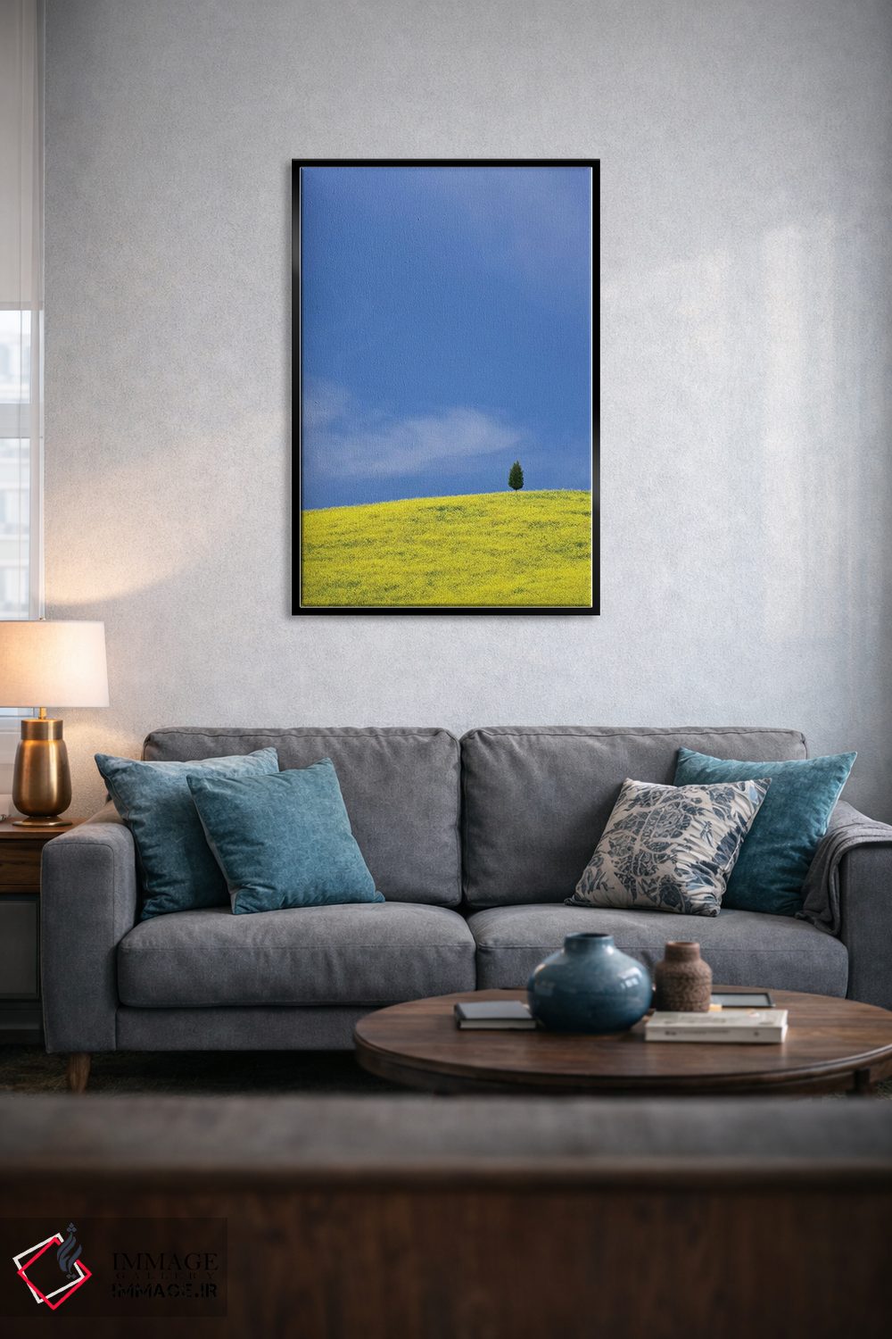 تابلو دکوراتیو Tuscany. Lone cypress tree on flower-covered hillside I,ایتا… اثر جینز گالری - D5B