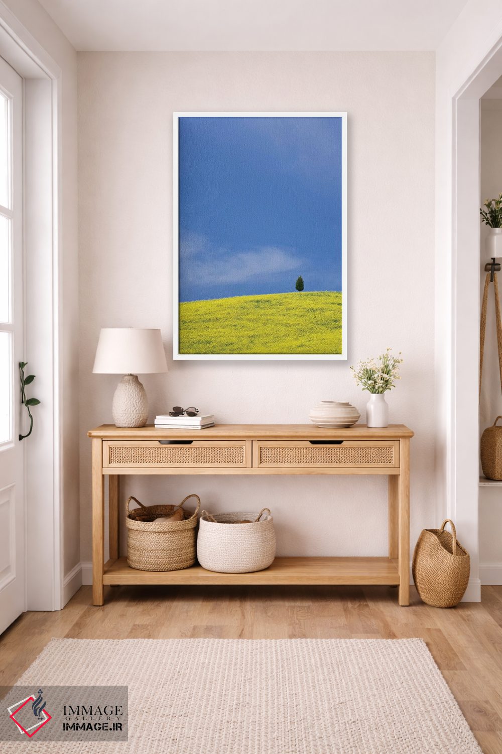 تابلو دکوراتیو Tuscany. Lone cypress tree on flower-covered hillside I,ایتا… اثر جینز گالری - D6W