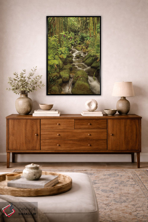 تابلو دکوراتیو Hawaii, Hawaii Tropical Botanical Garden. Tropical stream ca… اثر جینز گالری - D3B