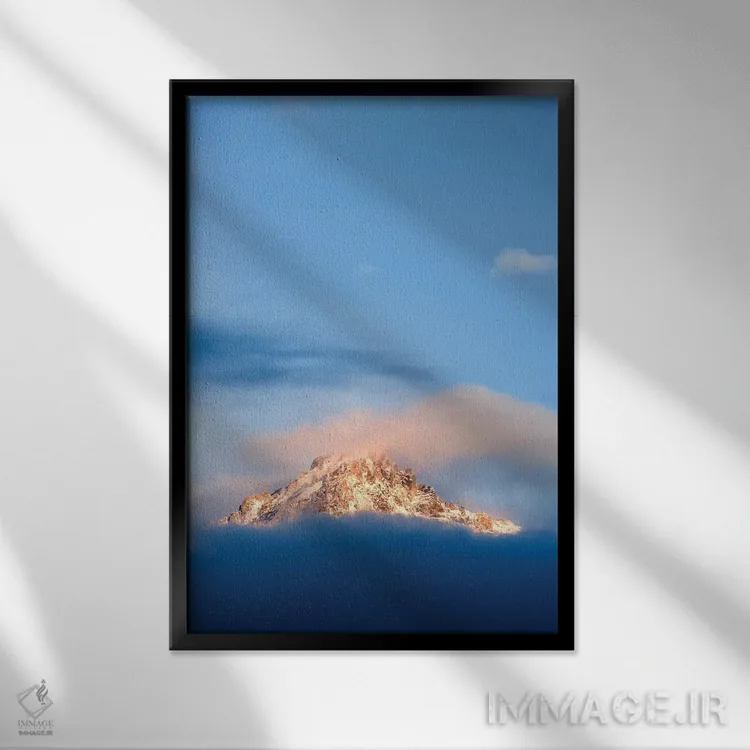 تابلو دکوراتیو Idaho, Sawtooth Range. Sunlit mountain and clouds.,آمریکا، آ… اثر جینز گالری - نمای قابدار مشکی