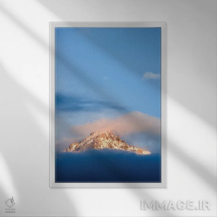 تابلو دکوراتیو Idaho, Sawtooth Range. Sunlit mountain and clouds.,آمریکا، آ… اثر جینز گالری - نمای قابدار سفید