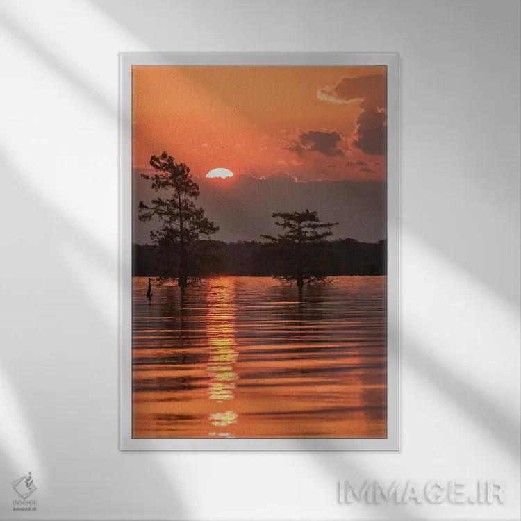 تابلو دکوراتیو Louisiana, Atchafalaya National Wildlife Refuge. Sunrise on… اثر جینز گالری - نمای قابدار سفید