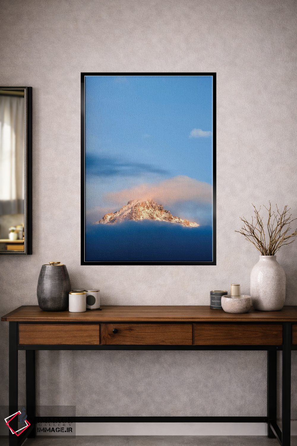 تابلو دکوراتیو Idaho, Sawtooth Range. Sunlit mountain and clouds.,آمریکا، آ… اثر جینز گالری - D2B