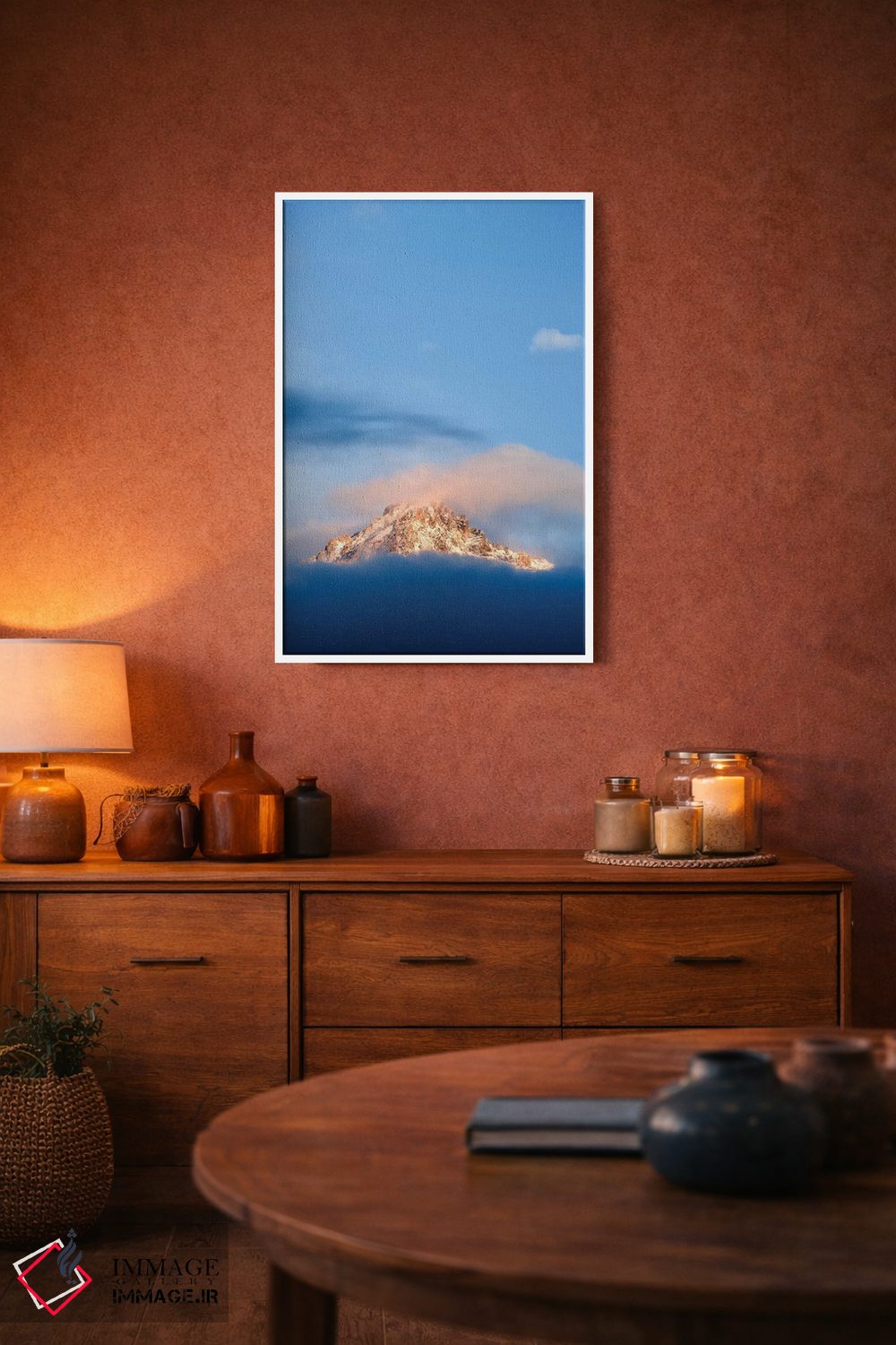 تابلو دکوراتیو Idaho, Sawtooth Range. Sunlit mountain and clouds.,آمریکا، آ… اثر جینز گالری - D3W