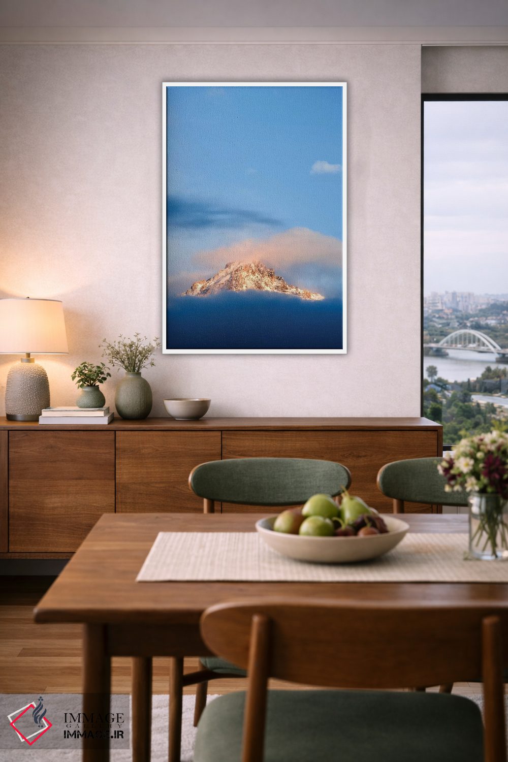 تابلو دکوراتیو Idaho, Sawtooth Range. Sunlit mountain and clouds.,آمریکا، آ… اثر جینز گالری - D4W